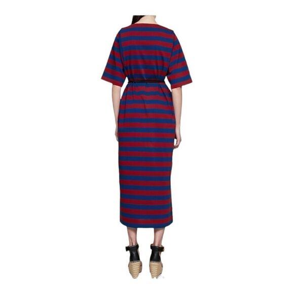 Tory Burch Blue and Red Striped Cotton Maxi Dress Size Medium - Picture 5 of 14